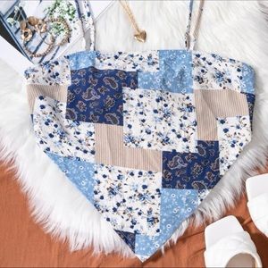 Shein Paisley & Floral Print Bandana Top